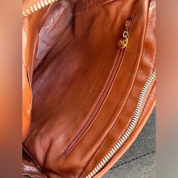 CHANEL triple C - rare vintage BROWN LOGO MESSENGER BAG - Picture 3 of 15
